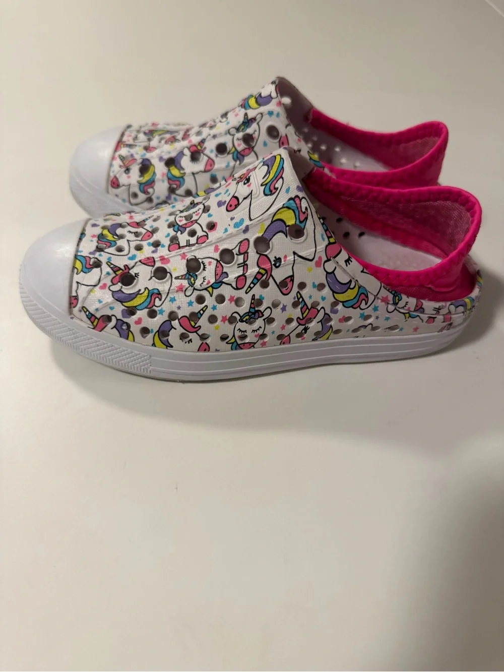 Skechers Foamies Guzman Steps Unicorn Girls Water Shoes Slip On - SZ 13